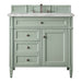Brittany 36" Single Vanity, Sage Green w/ 3 CM Carrara Marble Top