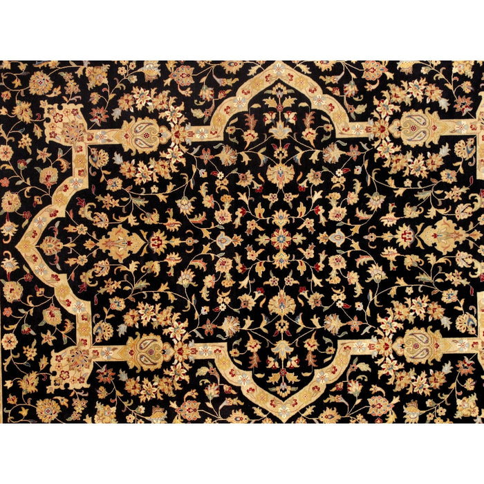 Pasargad Home Baku Collection Hand-Knotted Lamb's Wool Area Rug- 9' 0" X 11'10" PS-20 BLACK 9X12