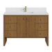 Hudson 48" Single Vanity, Light Natural Oak w/ 3 CM Victorian Silver Top