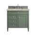 Brittany 36" Single Vanity, Smokey Celadon, w/ 3 CM Tajnar Eclos Top