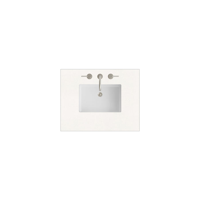 30" Single Top, 3 CM White Zeus Silestone w/ Sink