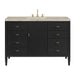 Myrrin 48" Single Vanity, Carbon Oak w/ 3 CM Eternal Jasmine Pearl Silestone Top