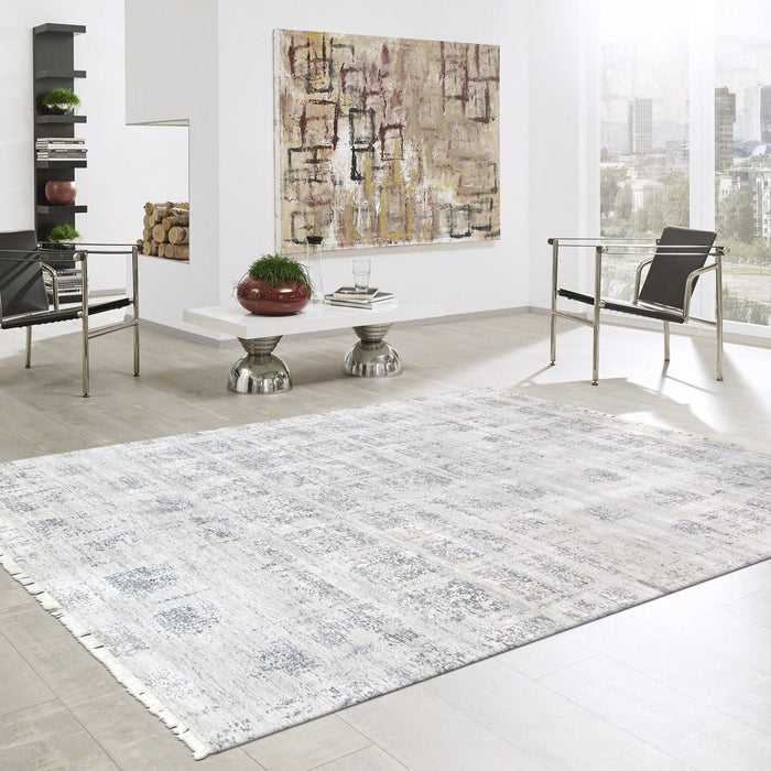 Pasargad Home Modern Collection Hand-Knotted Silk Area Rug- 8'11" X 12' 1" pV-5J 9x12