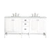 Addison 72" Double Vanity, Glossy White w/ 3 CM Ethereal Noctis Top