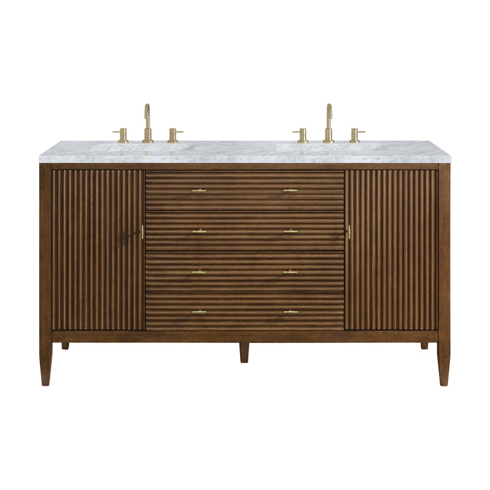 Myrrin 60" Double Vanity, Carbon Oak, w/ 3 CM Tajnar Eclos Top