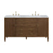 Myrrin 60" Double Vanity, Carbon Oak, w/ 3 CM Tajnar Eclos Top