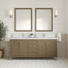 James Martin Chicago 72" Double Bathroom Vanity in Walnut Whisper, shown in a bathroom setting