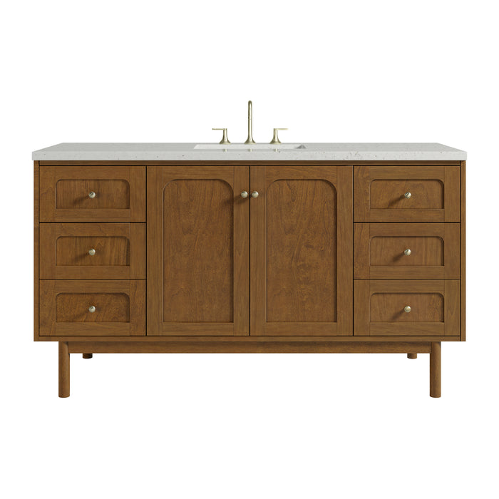 Laurent 60" Single Vanity, Honey Oak w/ 3 CM Lime Delight Silestone Top