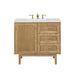 Laurent 36" Single Vanity, Light Natural Oak w/ 3 CM Lime Delight Top