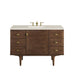 Amberly 48" Single Vanity, Mid-Century Walnut, w/ 3 CM Siberian Silestone Top