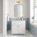 James Martin Chicago 30" Single Bathroom Vanity in Glossy White, shown in a bathroom setting