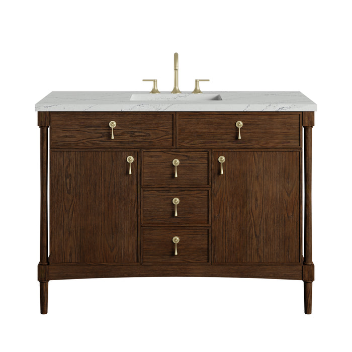 Kinnsden 48" Single Vanity, Sable Oak w/ 3 CM Ethereal Noctis Silestone Top