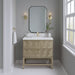 James Martin Emmeline 36" Single Bathroom Vanity in Pebble Oak, shown in a bathroom setting