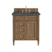 Brittany 30" Single Vanity, Pecan w/ 3 CM Parisien Bleu Silestone Top