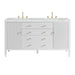 Myrrin 60" Double Vanity, Bright White w/ 3 CM Ethereal Noctis Silestone Top