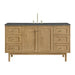 Laurent 60" Single Vanity, Light Natural Oak, w/ Single Hole 3 CM White Zeus Quartz Top & Backsplash