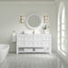 James Martin Breckenridge 60" Single Bathroom Vanity in Bright White, shown in a bathroom setting