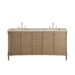 Kinnsden 72" Double Vanity, Weathered Oak w/ 3 CM Eternal Jasmine Pearl Silestone Top