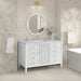 Myrrin 48" Single Vanity, Mid Century Walnut w/ 3 CM Parisien Bleu Silestone Top