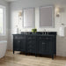 Brittany 72" Double Vanity, Pecan w/ 3 CM Carrara Marble Top