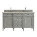 Brittany 60" Double Vanity, Urban Gray w/ 3 CM Carrara Marble Top