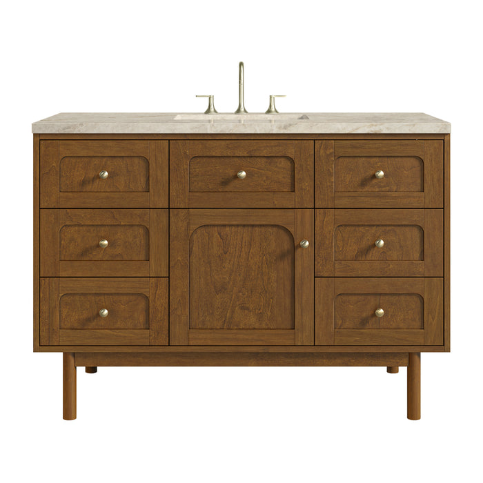 Laurent 48" Single Vanity, Honey Oak w/ 3 CM Tajnar Eclos Top