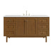 Laurent 60" Single Vanity, Honey Oak w/ 3 CM White Zeus Silestone Top