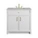Bellshire 36" Single Vanity, Bright White w/ 3 CM Eternal Jasmine Pearl Silestone Top