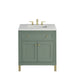 Chicago 30" Single Vanity, Smokey Celadon, w/ 3 CM White Zeus Silestone® Top