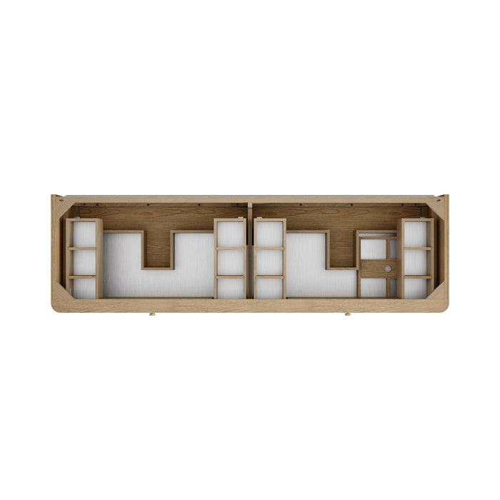 Allamari 72" Double Vanity, Sable w/ 3 CM Victorian Silver Top w/FreePower Wireless Charger