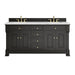 Brookfield 72" Double Vanity, Black Onyx w/ 3 CM Ethereal Noctis Silestone Top w/ FreePower Wireless Charger