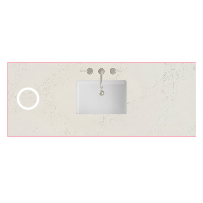 60" Single Top, 3CM Siberian Silestone w/ Sink & FreePower Wireless Charger