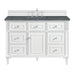 Lorelai 48" Single Vanity, Bright White w/ Single Hole 3 CM White Zeus Silestone Top & Backsplash