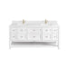 Breckenridge 72" Double Vanity, Bright White w/ Single Hole 3 CM White Zeus Top & Backsplash
