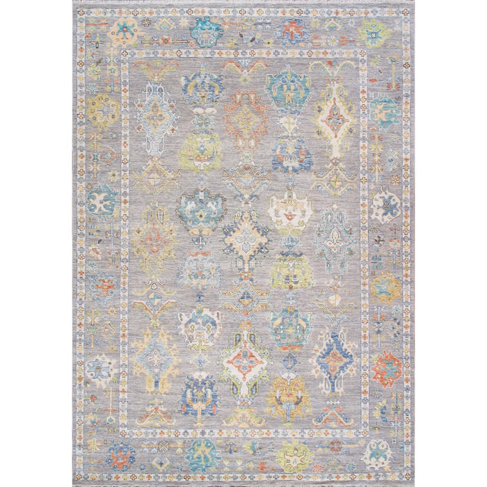 Pasargad Home Oushak Collection Hand-Knotted Wool Grey Area Rug- 9'11" X 14' 1" PRE-10031 10X14