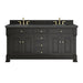 Brookfield 72" Double Vanity, Black Onyx w/ 3 CM Parisien Bleu Silestone Top