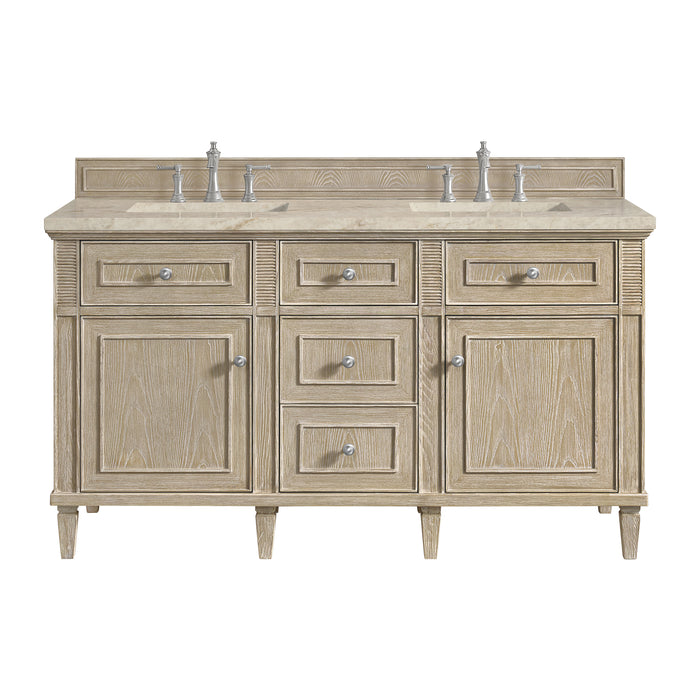 Lorelai 60" Double Vanity, Mid-Century Walnut w/ 3 CM Ethereal Noctis Silestone Top