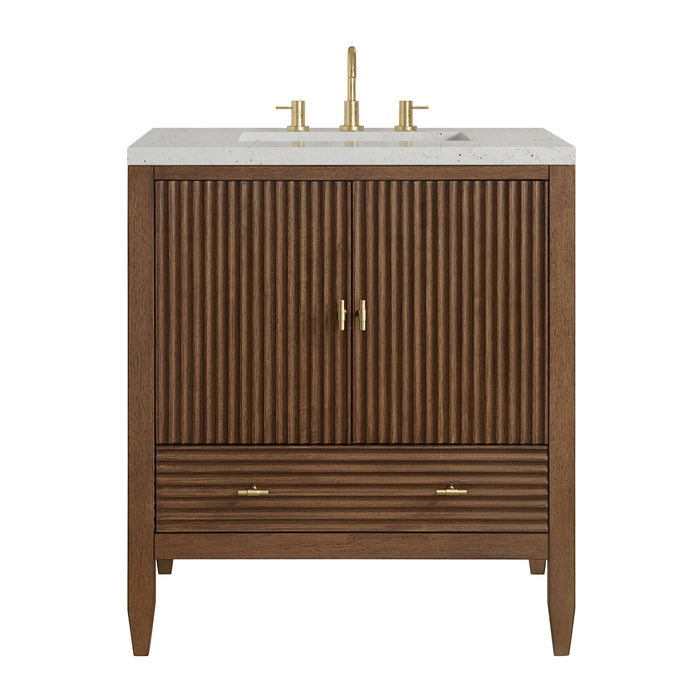 Myrrin 30" Single Vanity, Mid-Century Walnut w/ 3 CM Lime Delight Silestone Top