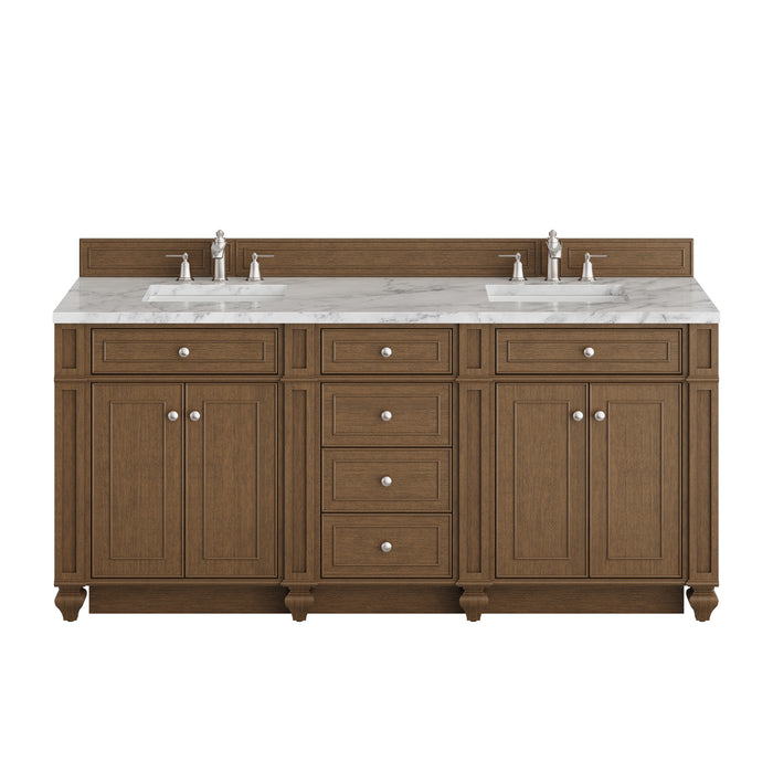 Bristol 72" Double Vanity Cabinet, Whitewashed Walnut