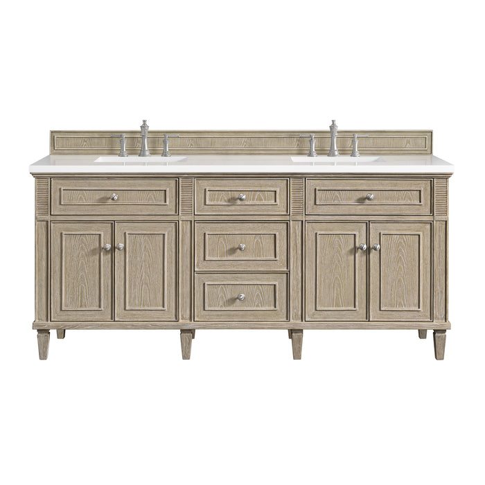 Lorelai 72"Double Vanity, Mid-Century Walnut w/ 3 CM Lime Delight Silestone Top