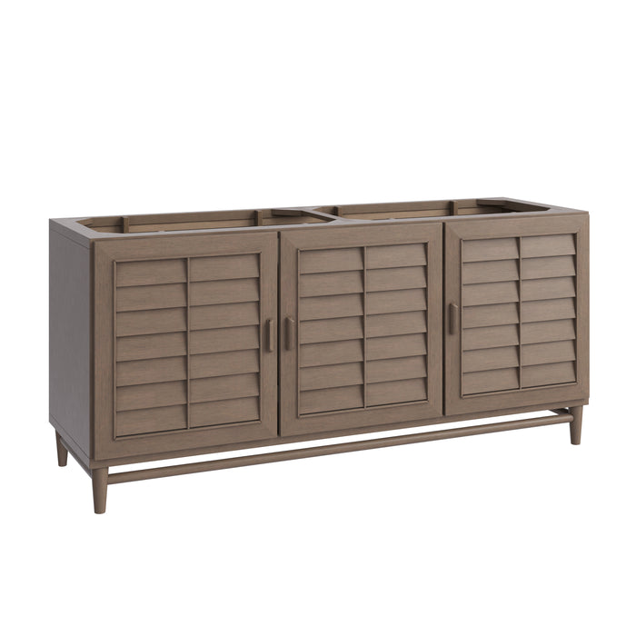 Portland 72" Double Vanity Cabinet, Whitewashed Walnut