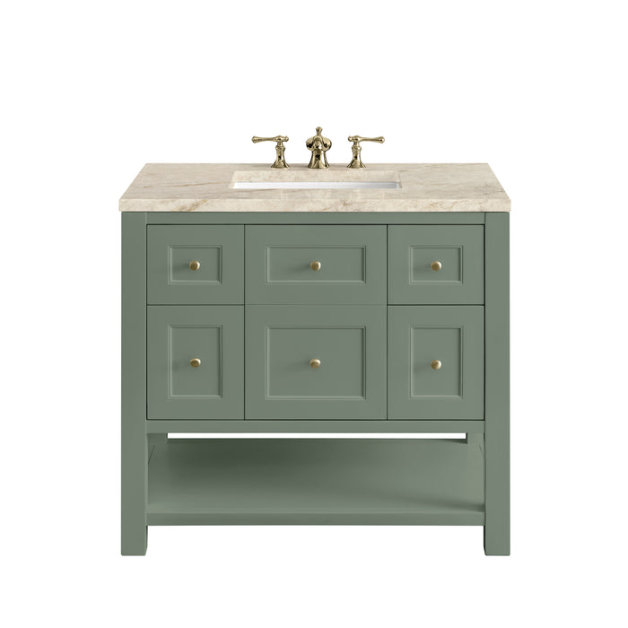 Breckenridge 36" Single Vanity, Smokey Celadon, w/ 3 CM Tajnar Eclos Top