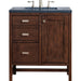 Addison 30" Single Vanity, Mid-Century Acacia w/ 3 CM Charcoal Soapstone Silestone Top