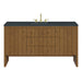 Hudson 60" Single Vanity, Honey Oak w/ 3 CM Charcoal Soapstone Silestone Top