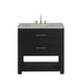 Lucian 36" Single Vanity, Carbon Oak w/ 3 CM Victorian Silver Silestone Widespread Top