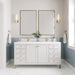 James Martin Chicago 60" Double Bathroom Vanity in Glossy White, shown in a bathroom setting
