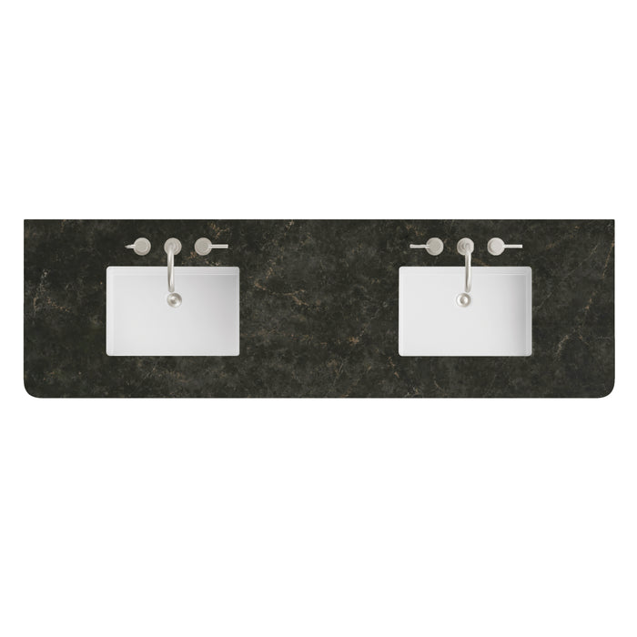 72" Double Radius Cut Top, Widespread 3CM Phantome Eclos w/ Sink