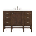 Addison 48" Single Vanity, Mid-Century Acacia w/ 3 CM White Zeus Silestone Top