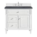 Lorelai 36" Single Vanity, Bright White w/ 3 CM Charcoal Soapstone Silestone Top