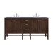 Addison 72" Double Vanity, Mid-Century Acacia w/ 3 CM Charcoal Soapstone Silestone Top